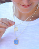 Small Colby Davis Gold Nantucket Charm in French Blue