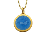 Medium Colby Davis Gold Nantucket Charm in French Blue