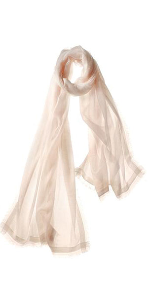Finezza Featherweight Cashmere Scarf in Shell