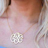 14kt Gold Script Monogram Necklace