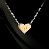 Two-Tone Engraved Mini Heart Necklace by Jane Basch