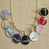 Small Enamel Nantucket Island Charm in Red