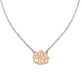 Two-Tone Mini Swirly Monogram Necklace by Jane Basch
