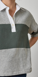 Oversized Elbow Sleeve Rugby in Heather Grey
