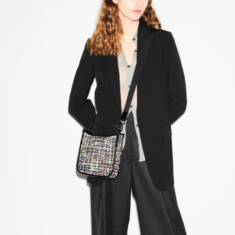 MZ Wallace Box Lightweight Crossbody in Midnight Sparkle Boucle