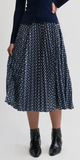 Natalya Printed Pleated Skirt in Navy Star Foulard