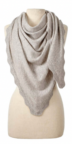 Cashmere Ruffle Triangle Wrap in Birch