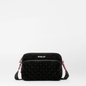 MZ Wallace Small Metro Camera Bag in Black Velvet Finish