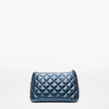 MZ Wallace Luna Metallic Cosmetic in Midnight Metallic Leather