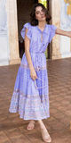 Cinched Flirty Midi Dress in Campania Periwinkle