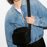 MZ Wallace Small Metro Camera Bag in Black Velvet Finish