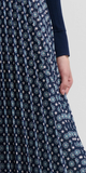 Natalya Printed Pleated Skirt in Navy Star Foulard