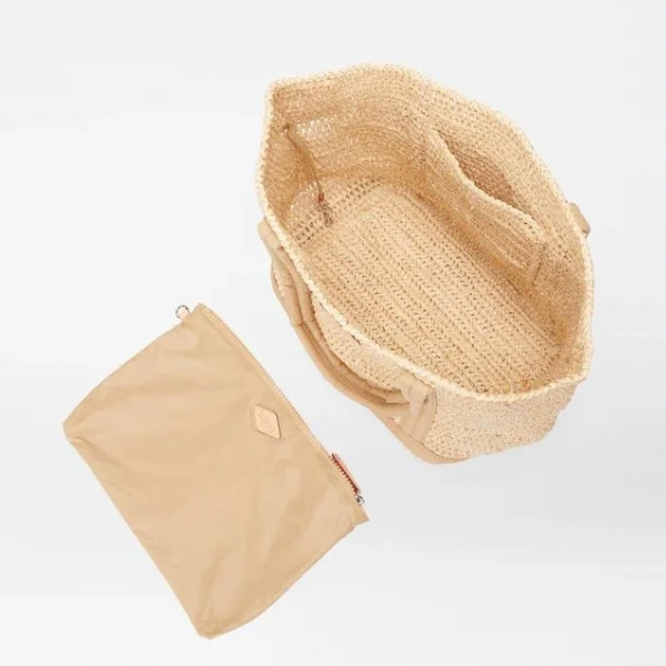 MZ Wallace Medium Lightweight Sequin Raffia Tote in Light Gold MZ Wallace Medium Lightweight Sequin Raffia Tote in Light Gold