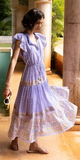 Cinched Flirty Midi Dress in Campania Periwinkle