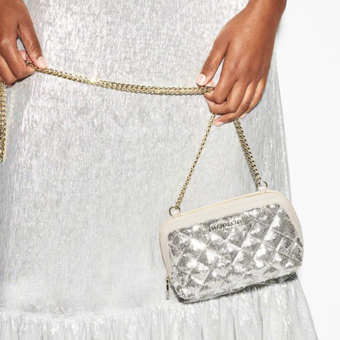 MZ Wallace Small Emily Crossbody in Ice Sequin