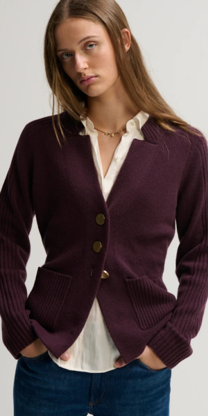 St. Amelia Knit Jacket in Plum
