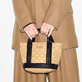 MZ Wallace Quilted Mini Empire Tote in Camel & Black