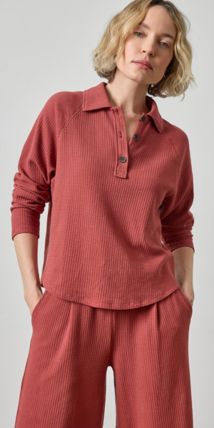 Raglan Polo in Henna