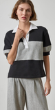 Oversized Elbow Sleeve Rugby in Black