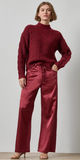 Relaxed Cable Knit Sweater in Port