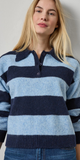 Striped Polo Sweater in Clearwater