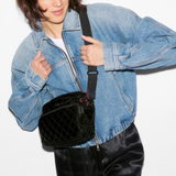 MZ Wallace Small Metro Camera Bag in Black Velvet Finish