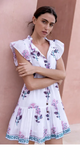 Cinched Waist Flirty Short Dress in Puglia Petal