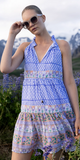 Sleeveless Tiered Short Dress in Campania Periwinkle