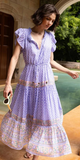 Cinched Flirty Midi Dress in Campania Periwinkle