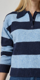 Striped Polo Sweater in Clearwater