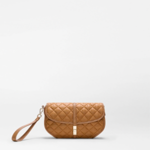 MZ Wallace Small Astor Convertable Clutch in Cognac