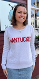 Nantucket Sweater in Grey with Red Letters