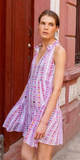 Sleeveless Tiered Short Dress in Trapeze Lilac