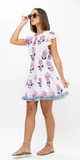 Cinched Waist Flirty Short Dress in Puglia Petal