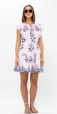 Cinched Waist Flirty Short Dress in Puglia Petal