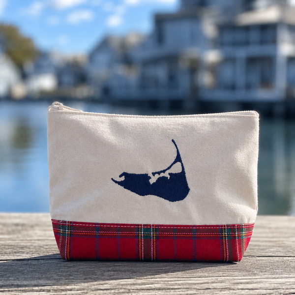 Nantucket Make Up Bag in Holiday Plaid