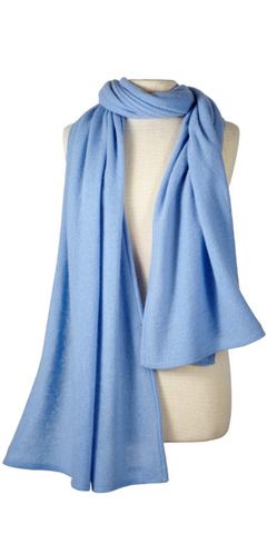 Cashmere Travel Wrap in Lake Blue