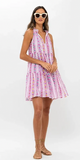 Sleeveless Tiered Short Dress in Trapeze Lilac