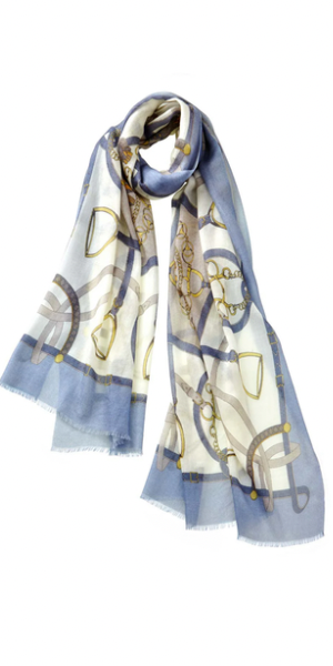 Verona Cashmere Scarf in Bluebell