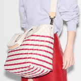 MZ Wallace Medium Metro Deluxe Tote in Sanshell Apple Charter Stripe
