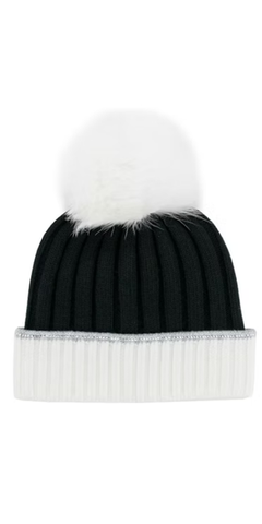 Two Tone Hat in White & Black