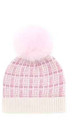 Multi Color Knit Hat in Pink