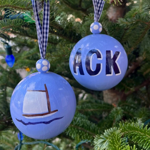 ACK Ornament in Cornflower/Navy