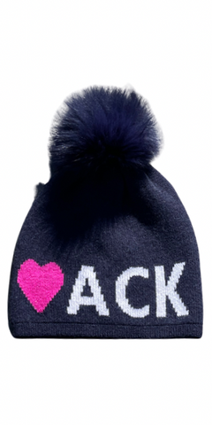 I Heart ACK Cashmere Hat in Navy