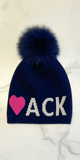 I Heart ACK Cashmere Hat in Navy