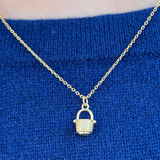 Petite Nantucket Basket Necklace in Gold