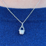 Petite Nantucket Basket Necklace in Silver