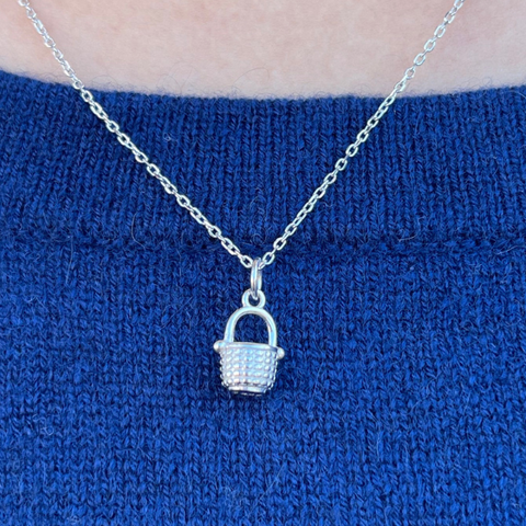 Petite Nantucket Basket Necklace in Silver