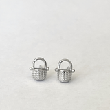 Nantucket Basket Stud Earrings in Silver