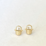 Nantucket Basket Stud Earrings in Gold
